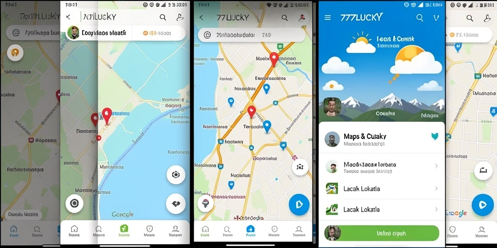 Tampilan antarmuka pengguna 777LUCKY dengan fitur Lacak Lokasi.