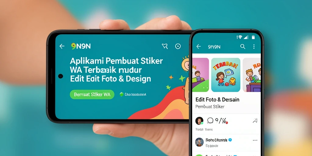 Antarmuka menarik dari aplikasi Pembuat Stiker WA 9N9N.
