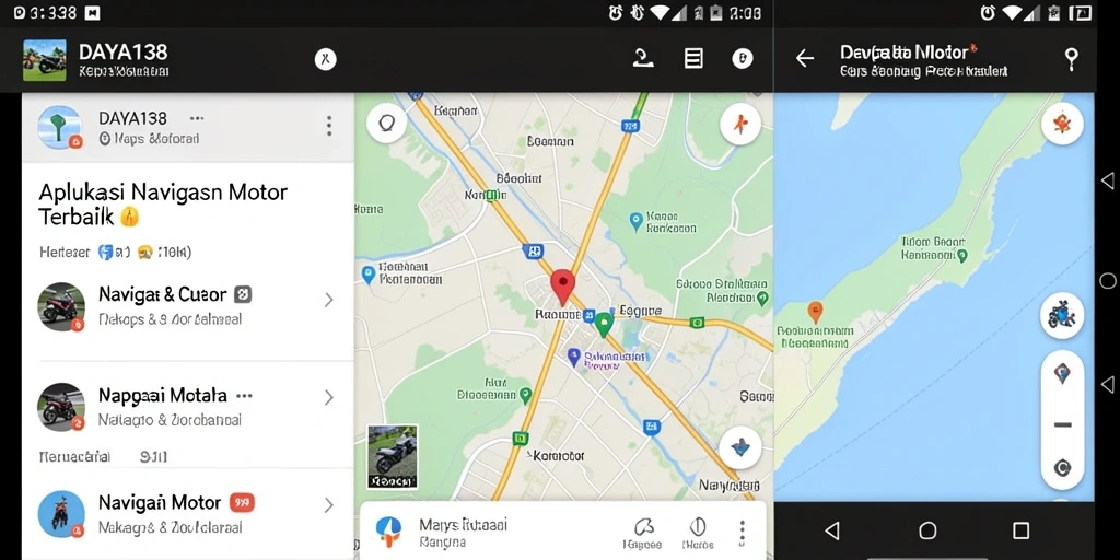 Antarmuka aplikasi DAYA138 yang intuitif untuk navigasi motor.