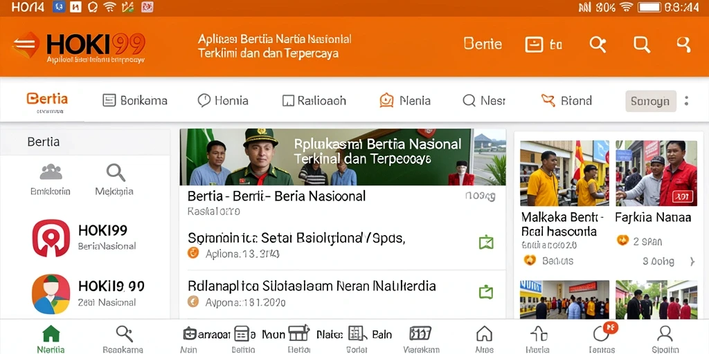 Tampilan antarmuka HOKI99 yang bersih dan modern untuk berita nasional.