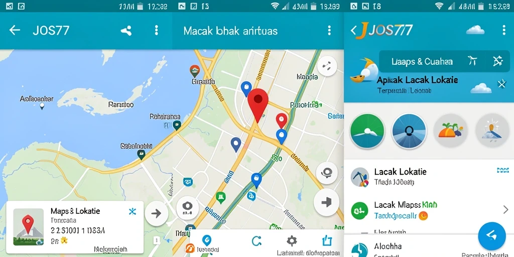 Tampilan antarmuka pengguna JOS77 yang intuitif untuk pelacakan lokasi.