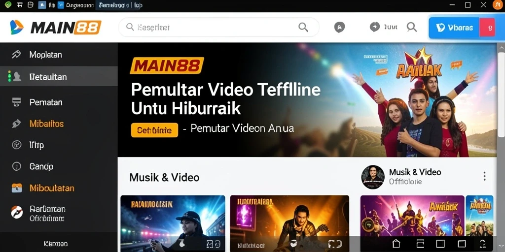 Antarmuka user-friendly dari MAIN88 memudahkan navigasi pemutar video.