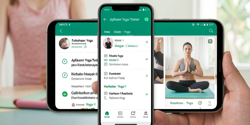 Tampilan antarmuka aplikasi MPO76 untuk sesi yoga yang user-friendly.