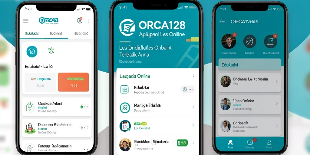 Antarmuka aplikasi Les Online ORCA128 yang menarik dan interaktif.