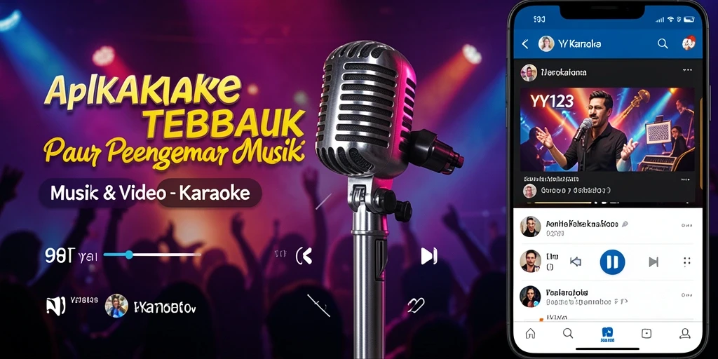 Screenshot utama YY123 menampilkan antarmuka aplikasi Karaoke yang interaktif.